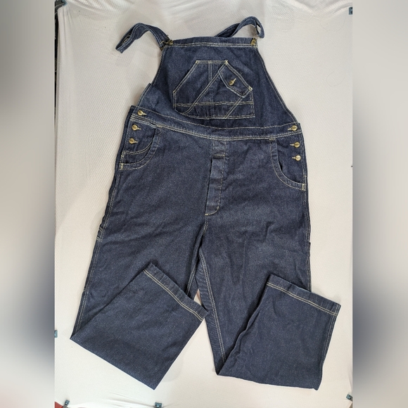 Sean John Overalls Men 3XL Dark Blue Denim Carpenter Logo Streetwear Vintage Y2K - Picture 1 of 12
